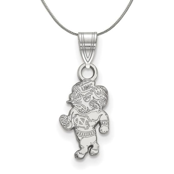 Sterling Silver North Carolina Small Pendant Necklace - 16 Inch